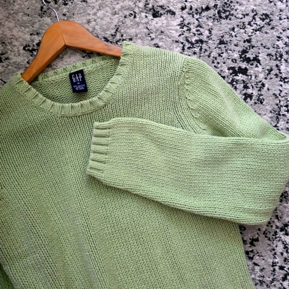 GAP Sweaters - SOLD Vintage Gap Knit Sweater Cotton Blend Womens Size M Light Green